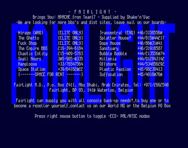 Apache (1993)(Team 17)[cr FLT][t +20 GOD]