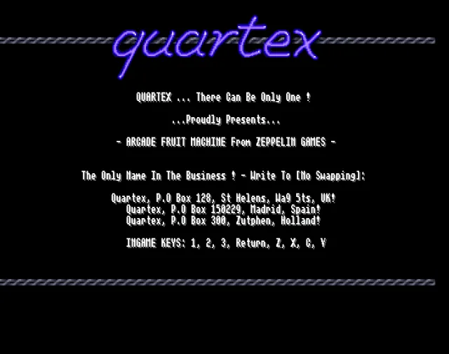 Arcade Fruit Machine (1991)(Zeppelin)[cr QTX]