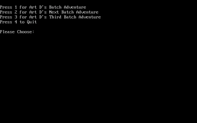 Art D's Batch Adventure