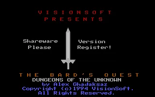 Bard's Quest, The - Dungeons of the Unknown
