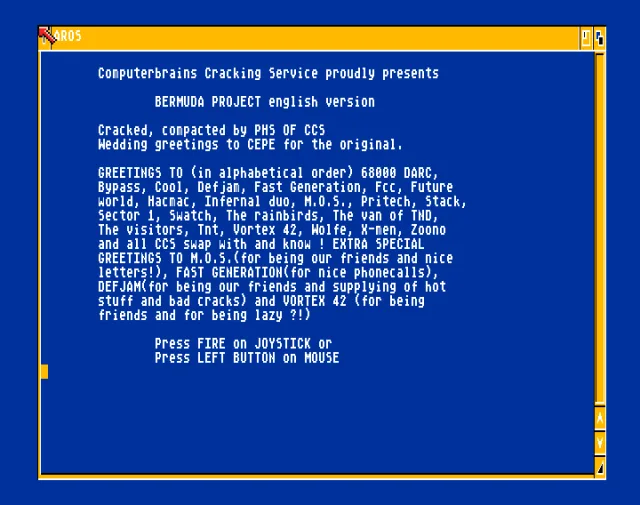 Bermuda Project (1987)(Mirrorsoft)[cr CCS]