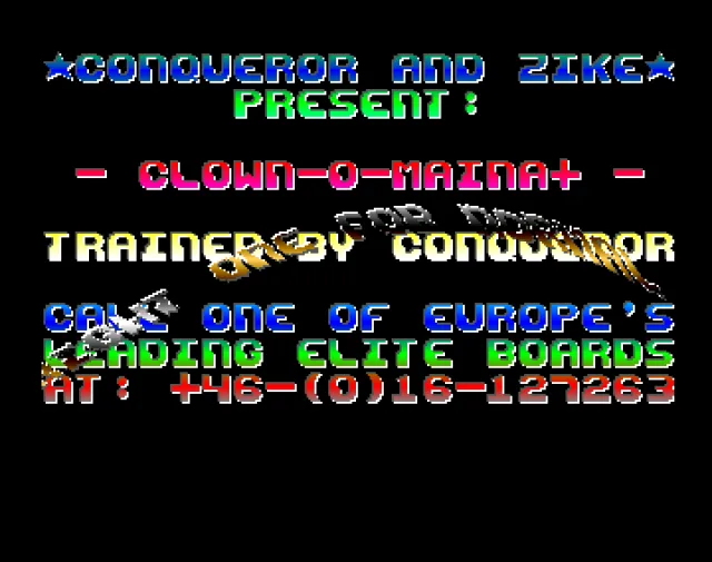 Clown o Mania (1989)(Starbyte)[cr HZ][t +1 Conqueror Zike][a2]