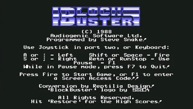 Commodore 64: Blockbuster (Clean)