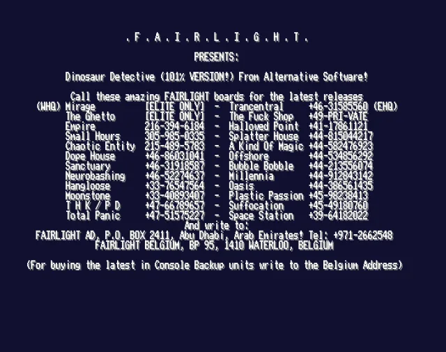 Dinosaur Detective Agency (1993)(Alternative)[cr CSL][f FLT][!]