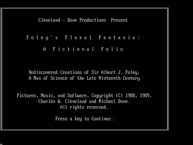 Foley's Floral Fantasia: A Fictional Folio