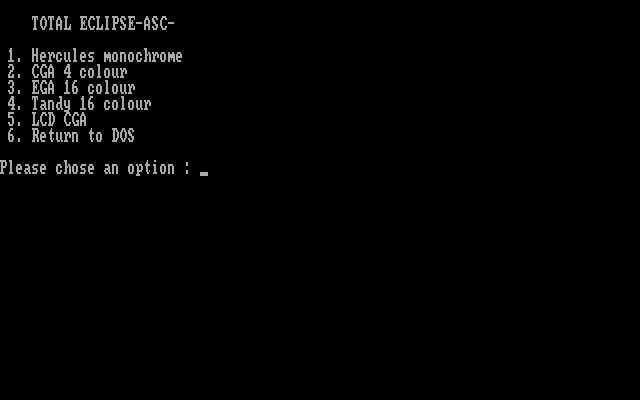 MS-DOS: Total Eclipse (Tandy Machine)