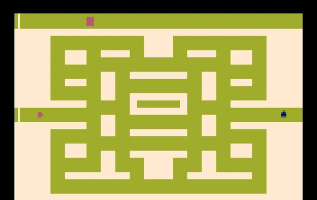 Red vs. Blue 2600 Wars Pacman (Combat Hack) (2003) (William Pilgrim) (16K)