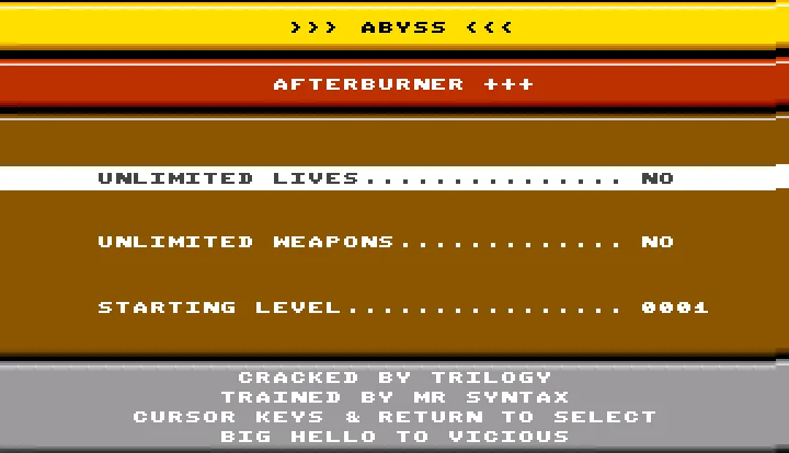 After Burner (1989)(Sega)(US)[cr Trilogy][t +3 AYS][compilation Arcade Smash Hits]