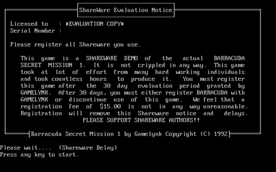 Barracuda: Secret Mission 1 [shareware edition]