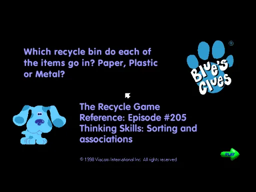 Blue's Clues - Recycle Game