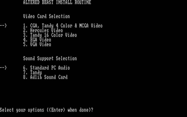 MS-DOS: Altered Beast (Tandy Machine)