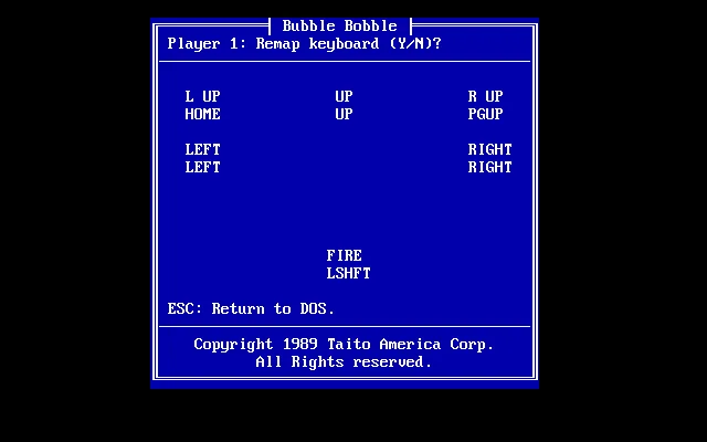 MS-DOS: Bubble Bobble (VGA/EGA Graphics and SoundBlaster)