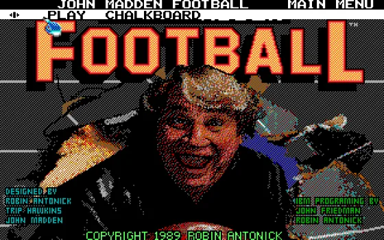 MS-DOS: John Madden Football (Tandy Graphics)
